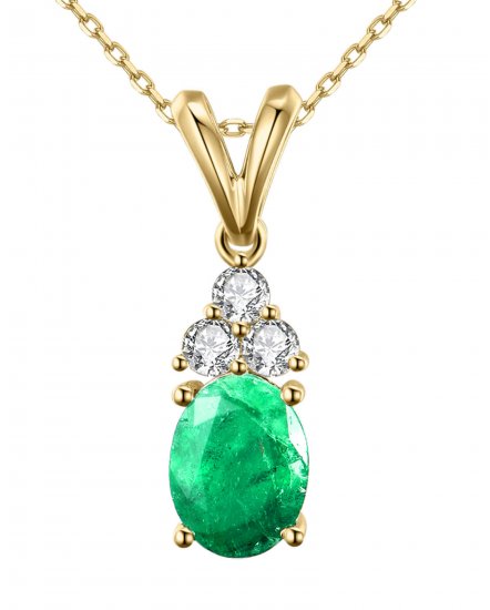 OVAL EMERALD DIAMOND PENDANT (TP2062)