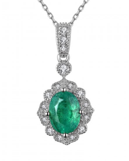 OVAL EMERALD DIAMOND PENDANT (TP2087)