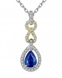 PEAR SAPPHIRE DIAMOND PENDANT (TP2107)