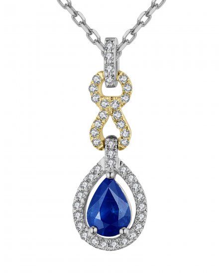 PEAR SAPPHIRE DIAMOND PENDANT (TP2107)