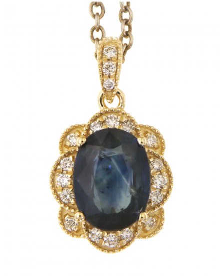 OVAL COLORED STONE DIAMOND PENDANT (TP2112)