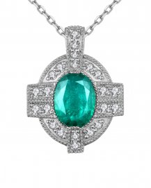 OVAL EMERALD DIAMOND PENDANT (TP2113)