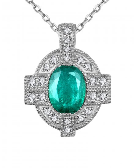 OVAL EMERALD DIAMOND PENDANT (TP2113)