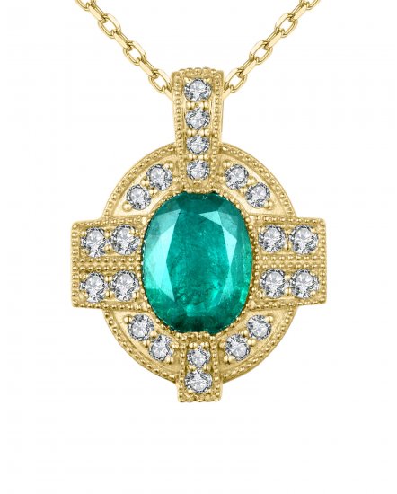 OVAL EMERALD DIAMOND PENDANT (TP2113)