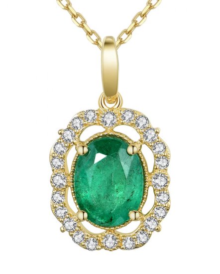 OVAL EMERALD DIAMOND PENDANT (TP2115)