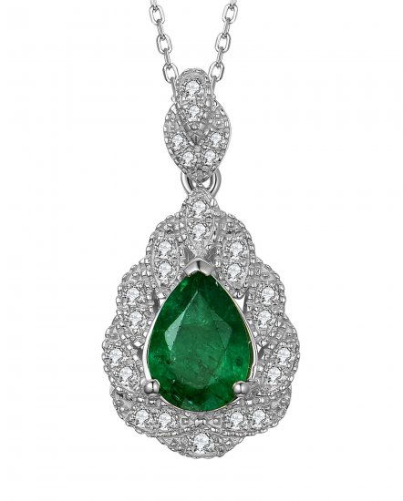 PEAR EMERALD DIAMOND PENDANT (TP2122)