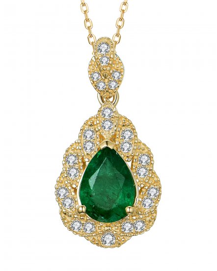 PEAR EMERALD DIAMOND PENDANT (TP2122)