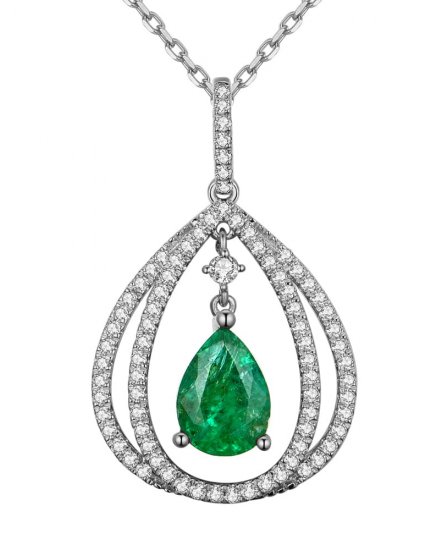 PEAR EMERALD DIAMOND PENDANT (TP2123)