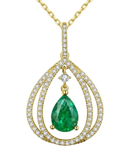 PEAR EMERALD DIAMOND PENDANT (TP2123)