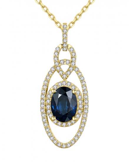 OVAL SAPPHIRE DIAMOND PENDANT (TP2132)