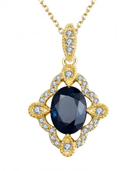 OVAL SAPPHIRE DIAMOND PENDANT (TP2135)