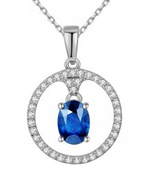 OVAL SAPPHIRE DIAMOND PENDANT (TP2136)