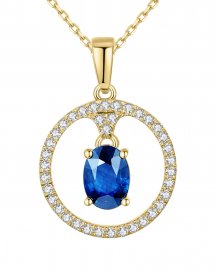 OVAL SAPPHIRE DIAMOND PENDANT (TP2136)