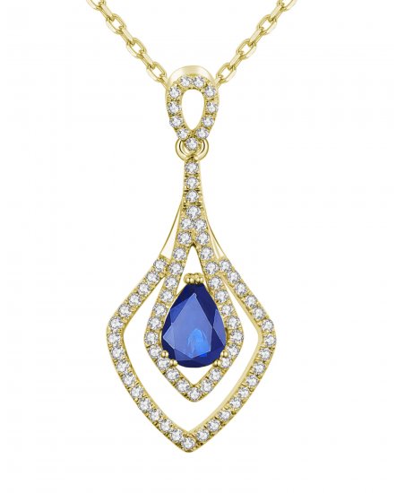 PEAR SAPPHIRE DIAMOND PENDANT (TP2138)