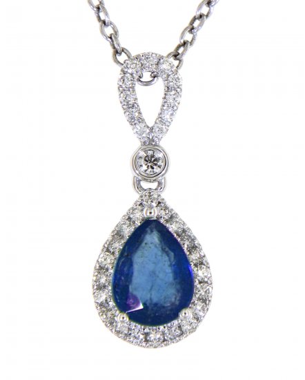 PEAR COLORED STONE DIAMOND PENDANT (TP2139)