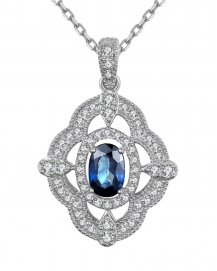 OVAL SAPPHIRE DIAMOND PENDANT (TP2141)