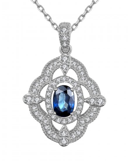 OVAL SAPPHIRE DIAMOND PENDANT (TP2141)