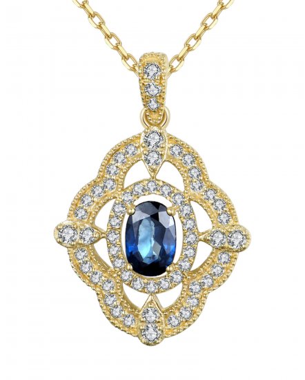OVAL SAPPHIRE DIAMOND PENDANT (TP2141)