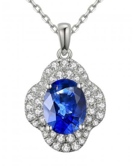 OVAL SAPPHIRE DIAMOND PENDANT (TP2150)