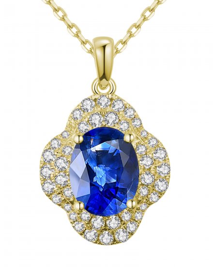 OVAL SAPPHIRE DIAMOND PENDANT (TP2150)