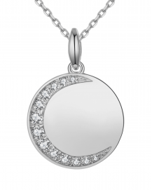 CRESCENT MOON DISC DIAMOND PENDANT (TP2165)
