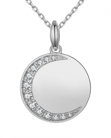CRESCENT MOON DISC DIAMOND PENDANT (TP2165)
