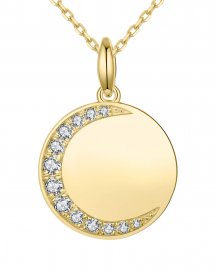 CRESCENT MOON DISC DIAMOND PENDANT (TP2165)