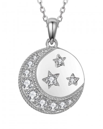 CRESCENT MOON DISC DIAMOND PENDANT (TP2173)