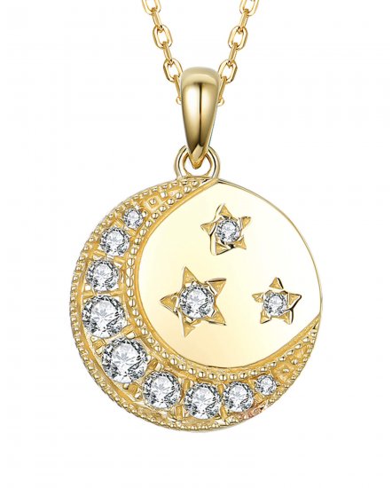 CRESCENT MOON DISC DIAMOND PENDANT (TP2173)