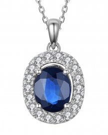 OVAL SAPPHIRE DIAMOND PENDANT (TP2183)