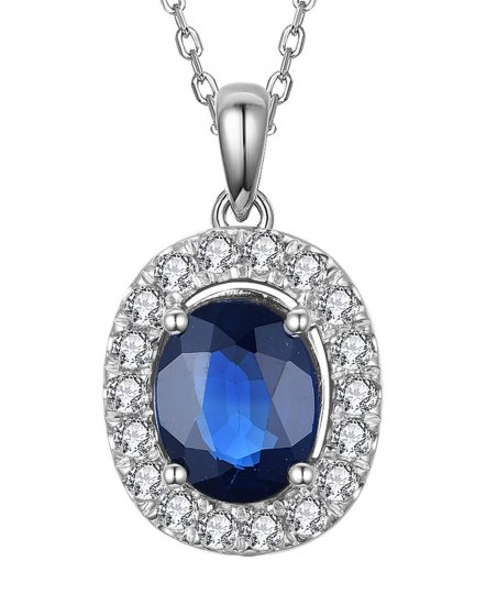 OVAL SAPPHIRE DIAMOND PENDANT (TP2183)