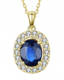 OVAL SAPPHIRE DIAMOND PENDANT (TP2183)