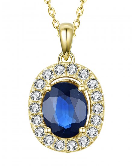 OVAL SAPPHIRE DIAMOND PENDANT (TP2183)