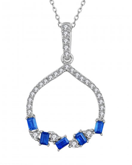 BAGUETTE SAPPHIRE DIAMOND PENDANT (TP2185)