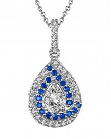 PEAR STYLE SAPPHIRE DIAMOND PENDANT (TP2198)
