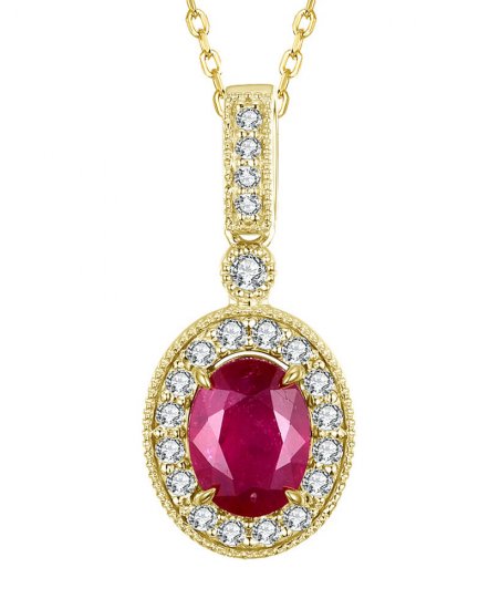 OVAL RUBY DIAMOND PENDANT (TP2199)