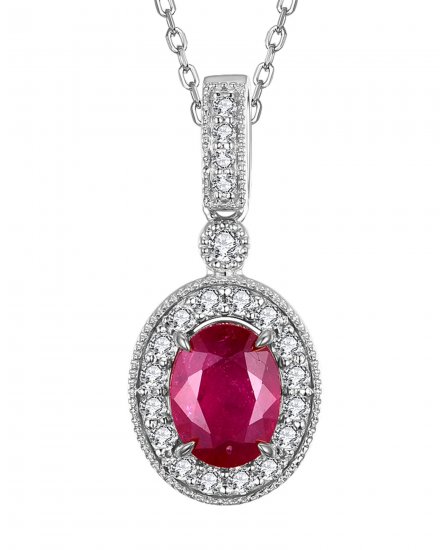 OVAL RUBY DIAMOND PENDANT (TP2199)