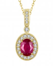 OVAL RUBY DIAMOND PENDANT (TP2199)