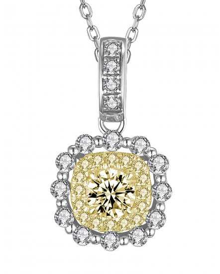 MULTI TONE ROUND DIAMOND PENDANT (TP2203)
