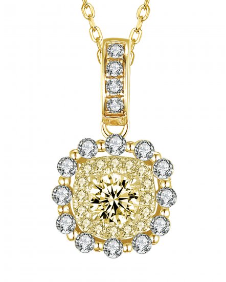 MULTI TONE ROUND DIAMOND PENDANT (TP2203)