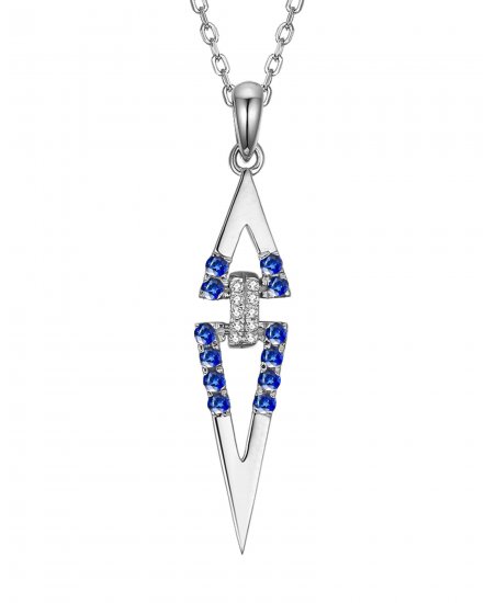 TRIANGLE COLORED STONE DIAMOND PENDANT (TP2211)