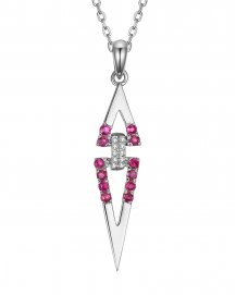 TRIANGLE COLORED STONE DIAMOND PENDANT (TP2211)