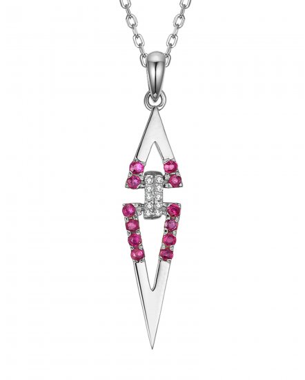 TRIANGLE COLORED STONE DIAMOND PENDANT (TP2211)