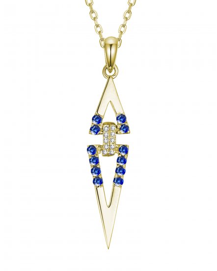 TRIANGLE COLORED STONE DIAMOND PENDANT (TP2211)