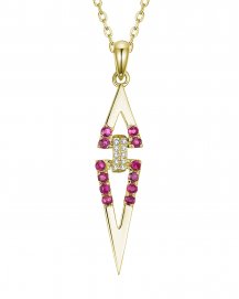 TRIANGLE COLORED STONE DIAMOND PENDANT (TP2211)