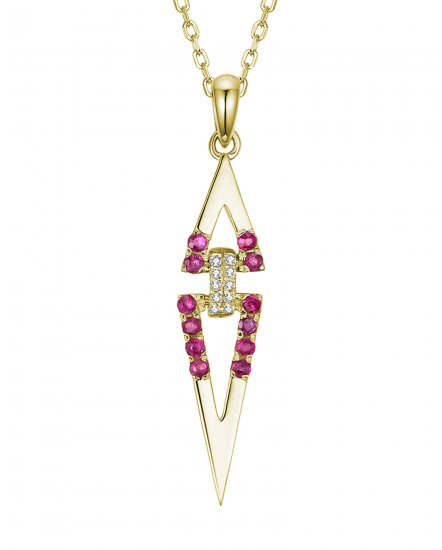TRIANGLE COLORED STONE DIAMOND PENDANT (TP2211)