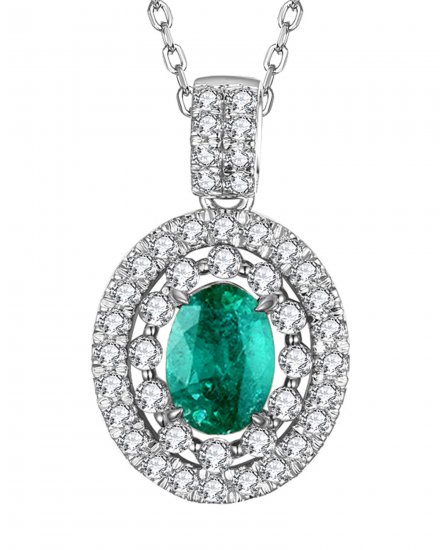 OVAL EMERALD DIAMOND PENDANT (TP2221)