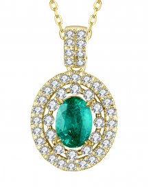 OVAL EMERALD DIAMOND PENDANT (TP2221)