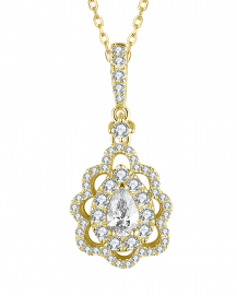 MULTI TONE PEAR DIAMOND PENDANT (TP2274)