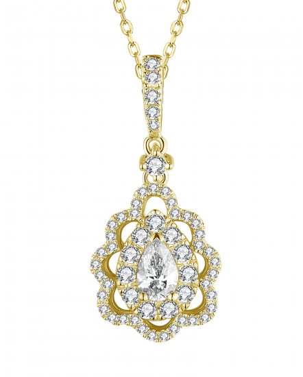 MULTI TONE PEAR DIAMOND PENDANT (TP2274)